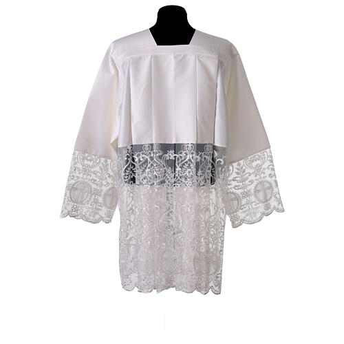 Cotta 80% cotone e 20% seta bianco seta con pizzo 8