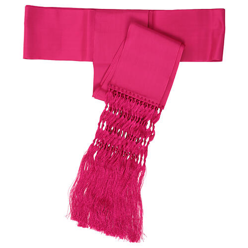 Pas do sutanny purpurowy, z frędzlami 35 cm 3