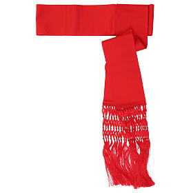 Cincture for cassock with 14 in red fringe