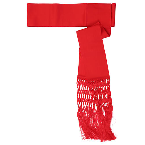 Cincture for cassock with 14 in red fringe 1