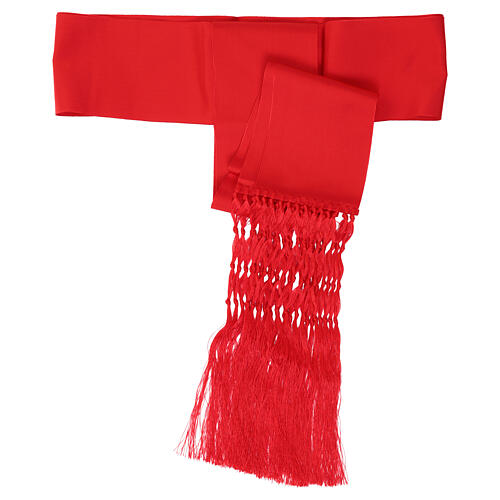 Fascia per talare con frangia rossa 35 cm 3