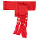 Ceinture pour soutane rouge moiré avec frange 35 cm s3
