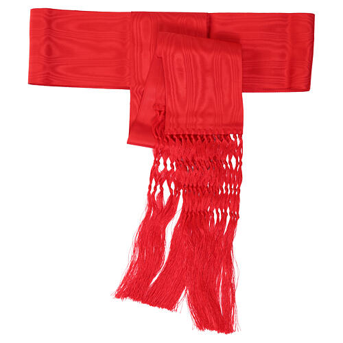 Fascia per talare marezzata rossa frangia 35 cm 3