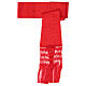 Red textured cincture for cassock with fringe 35 cm s1