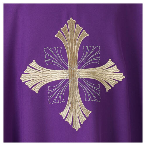 Polyester chasuble with embroidered cross, front and back 10