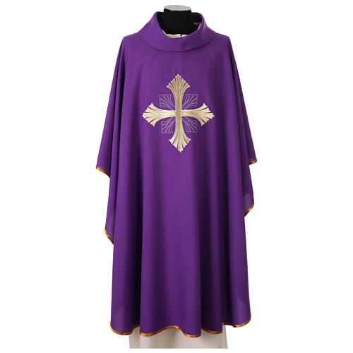 Chasuble en polyester avec broderie croix recto verso 9
