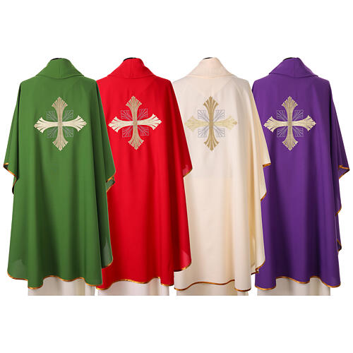 Chasuble en polyester avec broderie croix recto verso 11