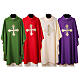 Chasuble en polyester avec broderie croix recto verso s1