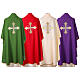 Chasuble en polyester avec broderie croix recto verso s11