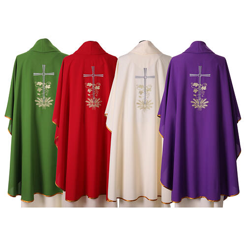 Casulla sacerdotal bordado cruz espigas y ramas 9