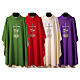 Casulla sacerdotal bordado cruz espigas y ramas s1