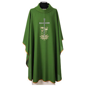 Casula sacerdotale ricamo croce spighe e tralcio