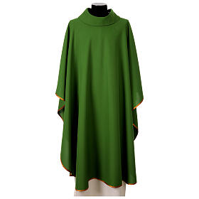Casulla sacerdotal sin bordado borde acabado dorado