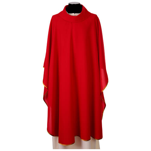 Casulla sacerdotal sin bordado borde acabado dorado 4