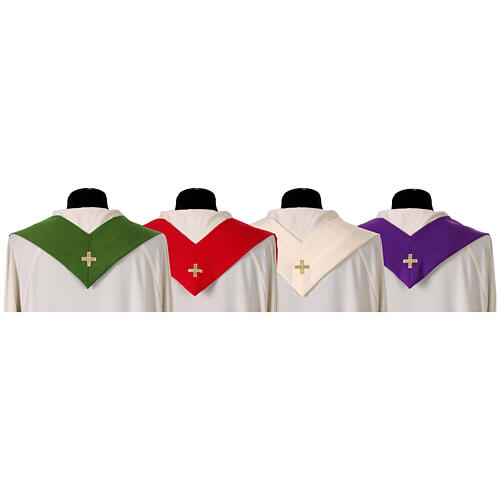 Casulla sacerdotal sin bordado borde acabado dorado 9