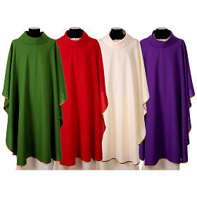 Chasuble sacerdotale sans broderie avec bordure finition or