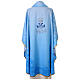Printed blue Marian chasuble with embroidered monogram s6