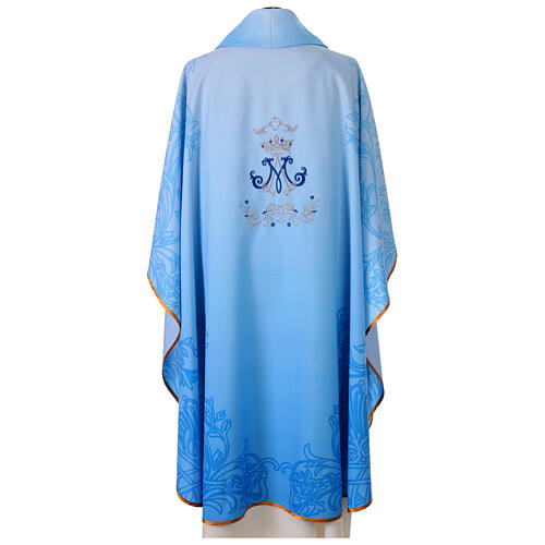 Casulla Mariana impresa azul monograma bordado 6