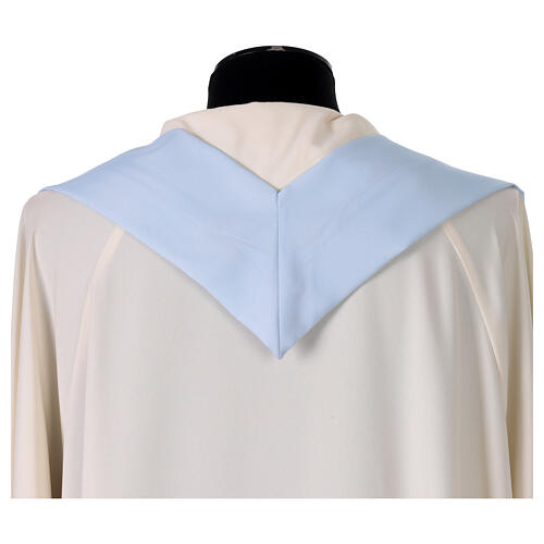 Chasuble mariale imprimée bleue monogramme brodé 10