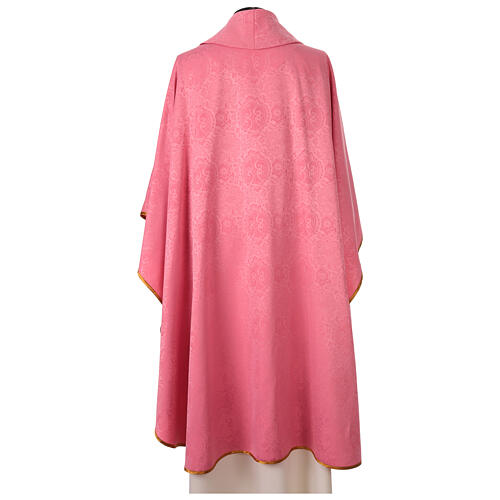 Casulla rosa adamascada adornos 6