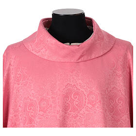Pink damask chasuble with swirls