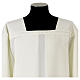 Ivory square-neck polyester alb without zipper s2