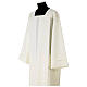 Ivory square-neck polyester alb without zipper s4