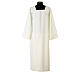Square neck ivory surplice without zipper in 100% polyester s1