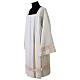 Ivory polyester surplice with lace inserts and 4 pleats s4