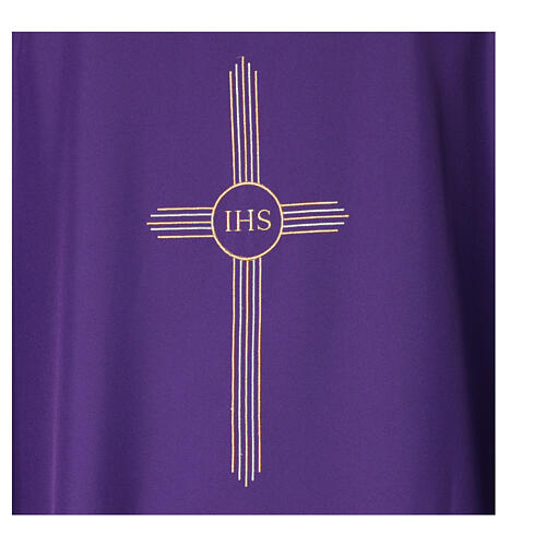Chasuble with bicolour IHS embroidery by In Primis 6