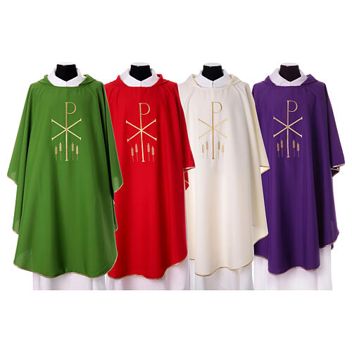 KIT CASULE 4 COLORI ricamo dorato Eucarestia In primis 1