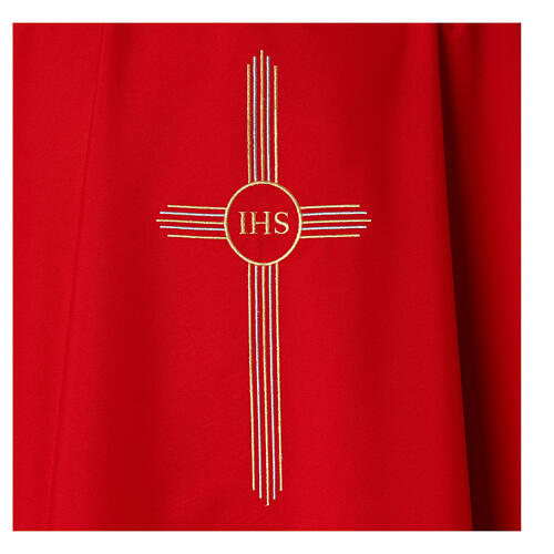 4-COLOR CHASUBLE KIT with Bicolor IHS Embroidery In Primis 4