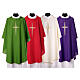 KIT of 4-COLOURED CHASUBLES with bicolour embroidered cross by In Primis s1