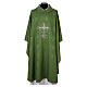 Damask chasuble with gold and silver cross embroidery s4