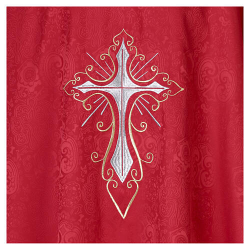 Damask Chasuble with Gold and Silver Cross Embroidery 5