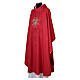 Red chasuble and stole with damask Holy Spirit embroidery s4