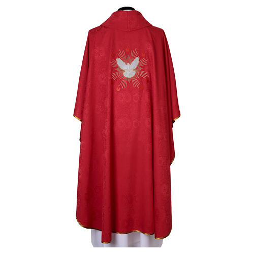 Damask Chasuble and Stole with Holy Spirit Embroidery 5