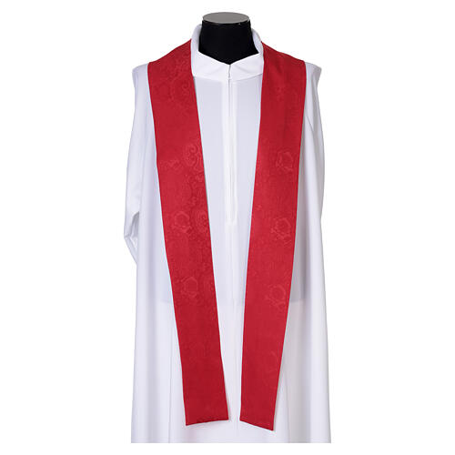 Damask Chasuble and Stole with Holy Spirit Embroidery 6