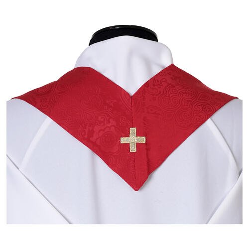 Damask Chasuble and Stole with Holy Spirit Embroidery 7