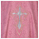 Pink damask chasuble with gold and silver cross embroidery s3