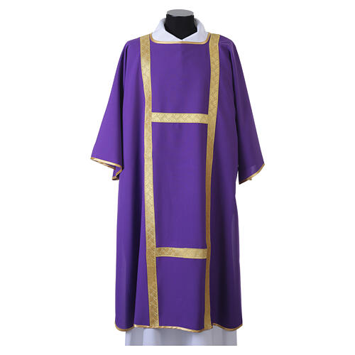 Deacon Dalmatic with Gold Floral-Effect Galloons and Deacon Stole 8