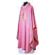Pink damask chasuble with golden JHS embroidery s4