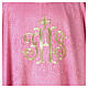 Chasuble rose JHS damassée broderies dorées s3