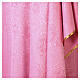 Chasuble rose JHS damassée broderies dorées s6