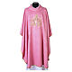 Pink damask chasuble with JHS gold embroidery s1