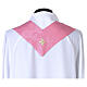 Pink damask chasuble with JHS gold embroidery s9