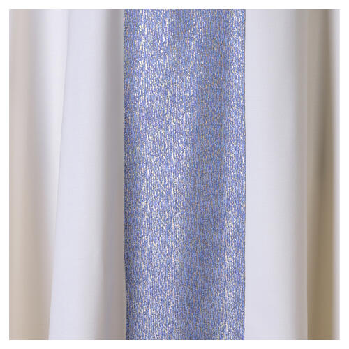 Chasuble liturgique avec bande centrale bleu ciel 5