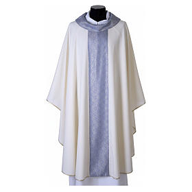 Casula liturgica con stolone celeste