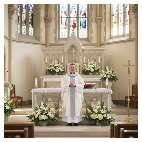 Casula liturgica con stolone celeste  2