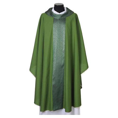 Chasuble with embroidered central orphrey and golden details 4